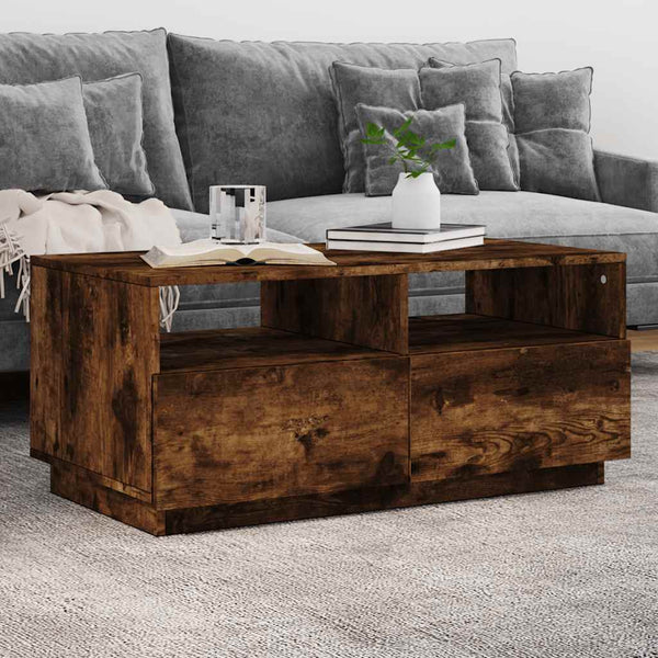 Sohvapöytä Led-Valoilla 90X49X40 Cm