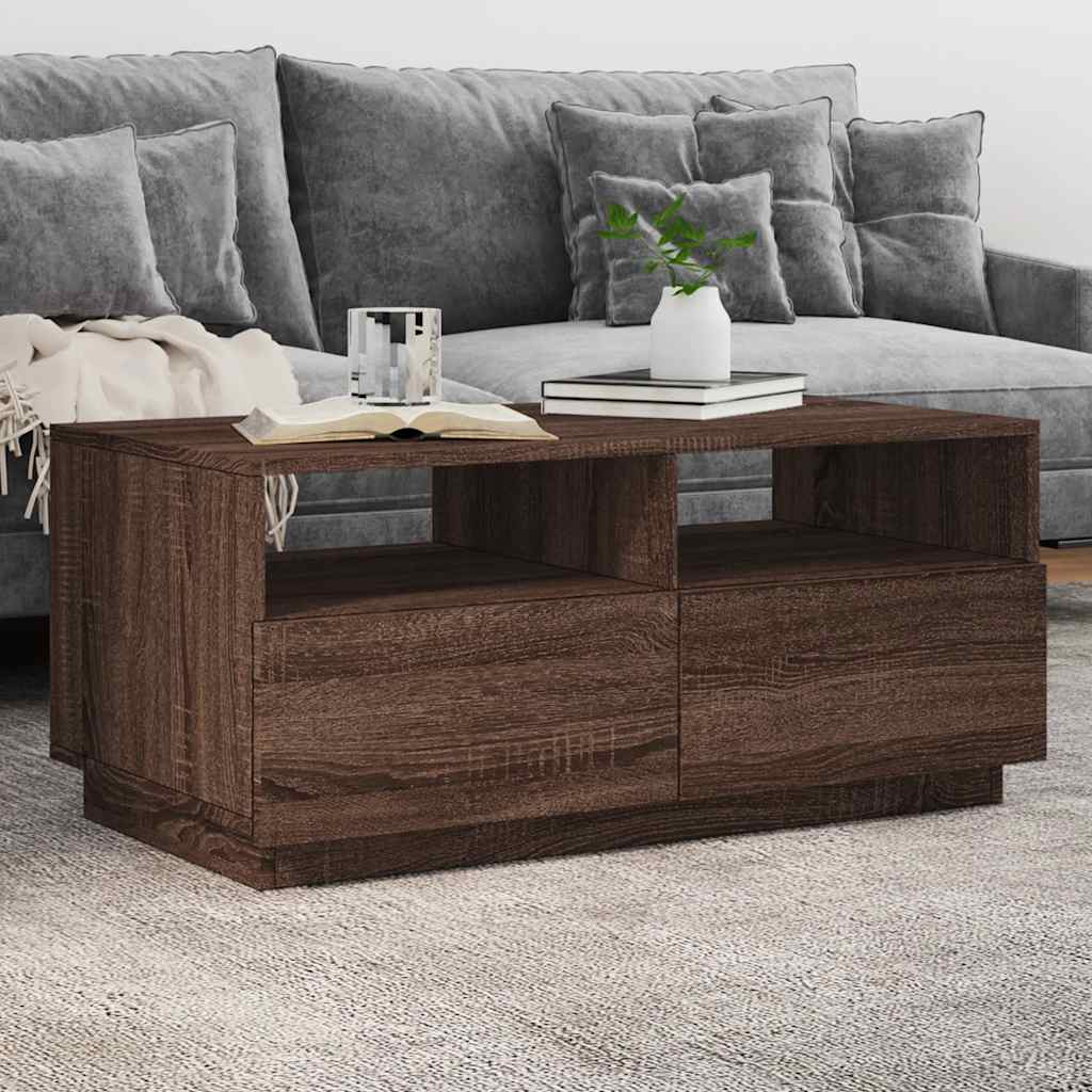 Sohvapöytä Led-Valoilla 90X49X40 Cm
