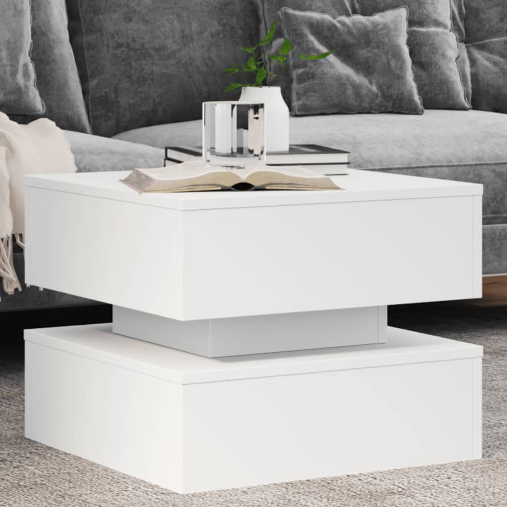 Sohvapöytä Led-Valoilla 50X50X40 Cm