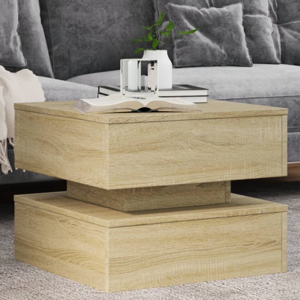 Sohvapöytä Led-Valoilla 50X50X40 Cm