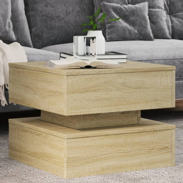 Sohvapöytä Led-Valoilla 50X50X40 Cm