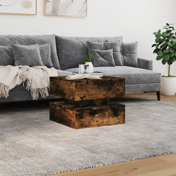 Sohvapöytä Led-Valoilla 50X50X40 Cm