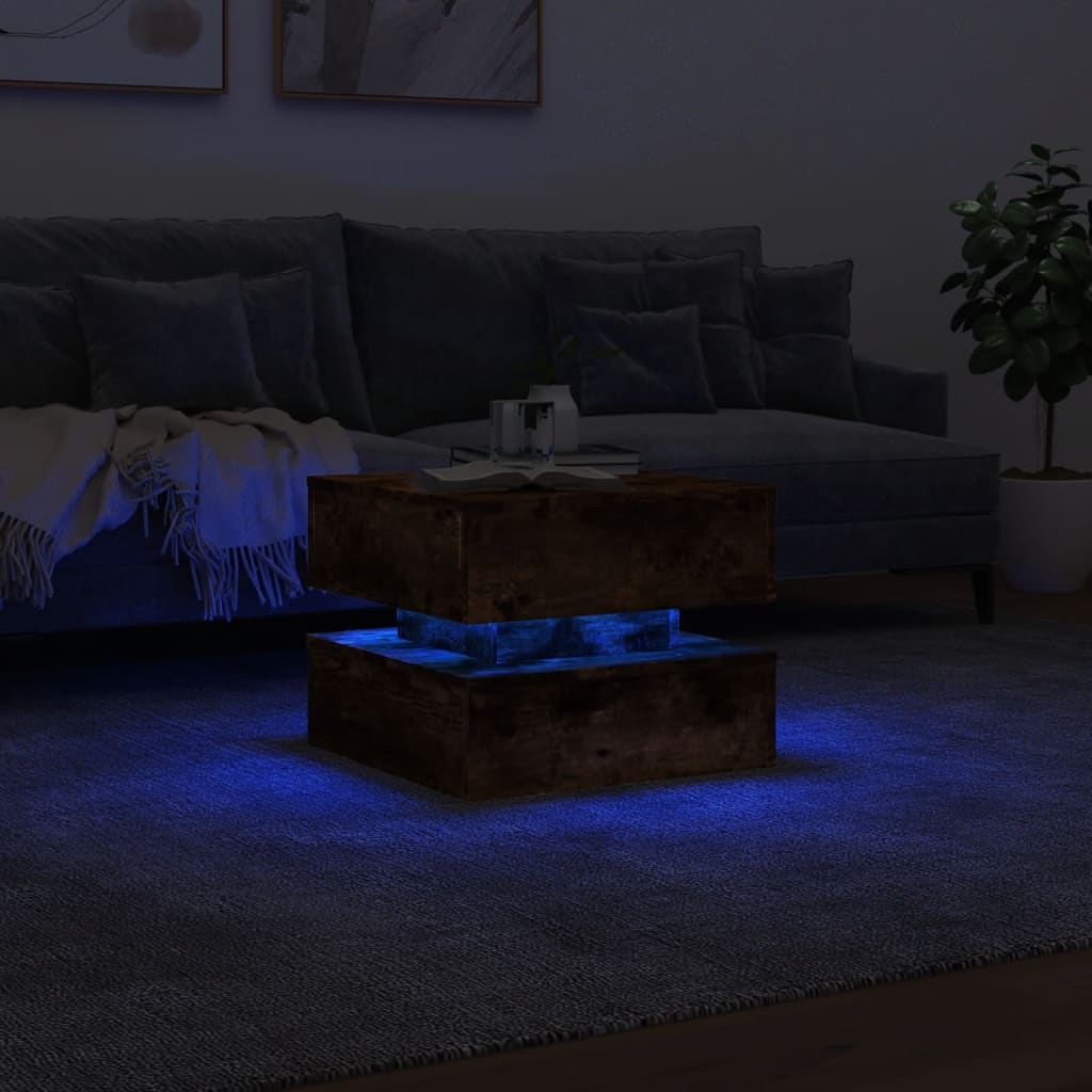 Sohvapöytä Led-Valoilla 50X50X40 Cm