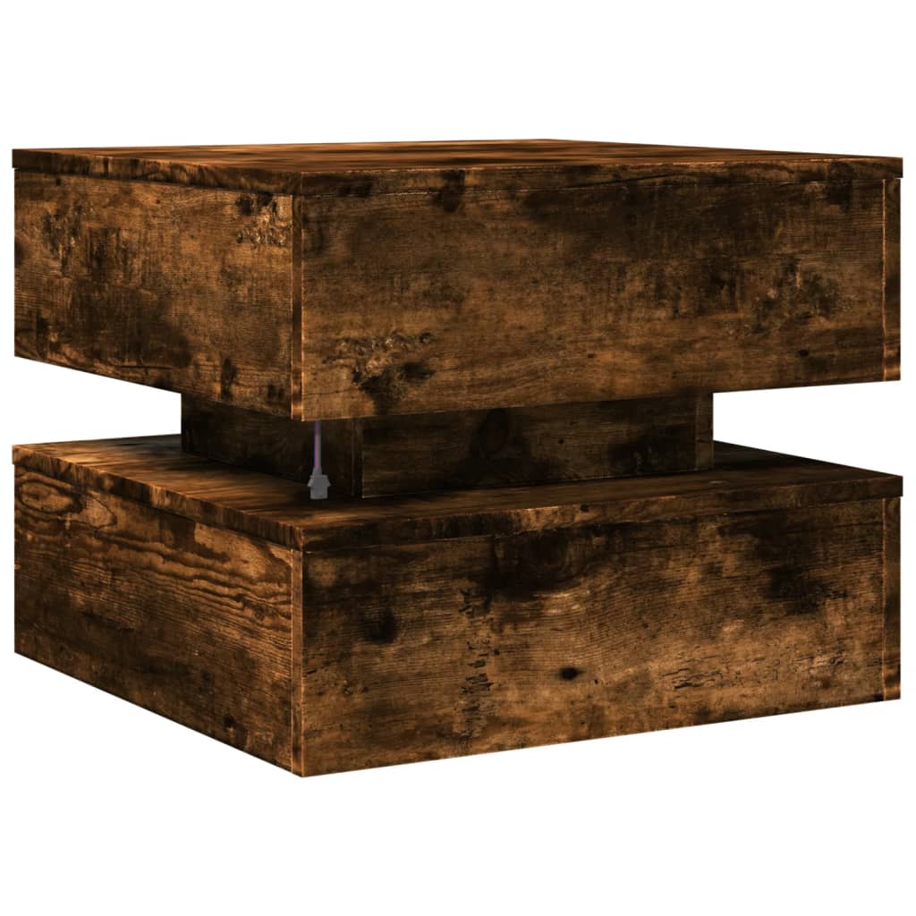 Sohvapöytä Led-Valoilla 50X50X40 Cm