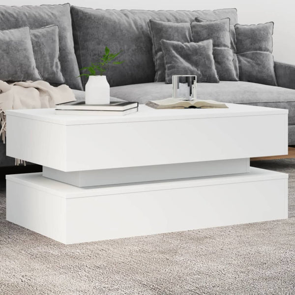 Sohvapöytä Led-Valoilla 50X50X40 Cm