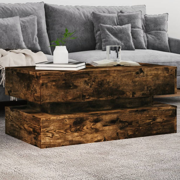 Sohvapöytä Led-Valoilla 50X50X40 Cm