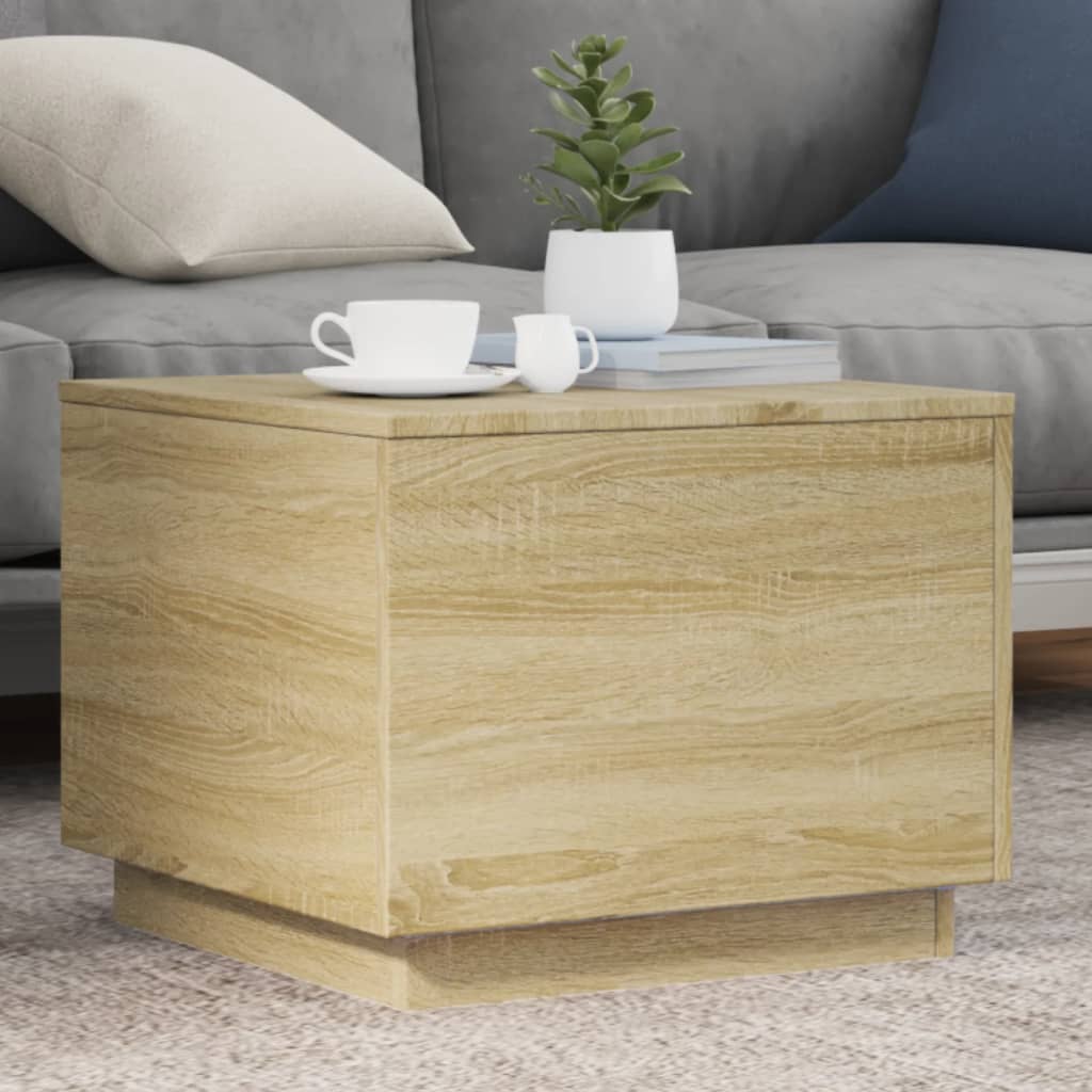 Sohvapöytä Led-Valoilla 50X50X40 Cm
