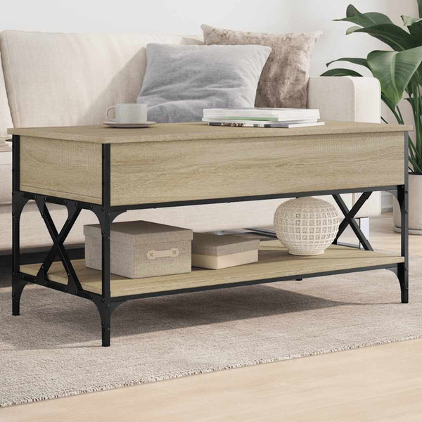 Sohvapöytä 100X50X50 Cm Tekninen Puu Ja Metalli