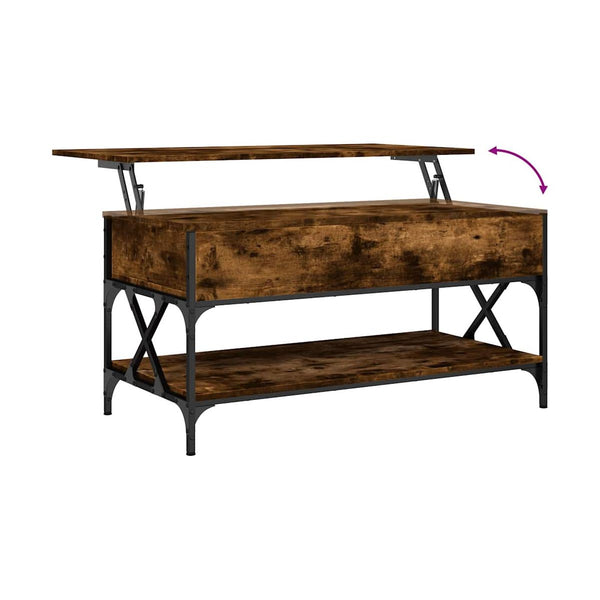 Sohvapöytä 100X50X50 Cm Tekninen Puu Ja Metalli