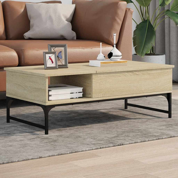 Sohvapöytä 100X50X35 Cm Tekninen Puu Ja Metalli