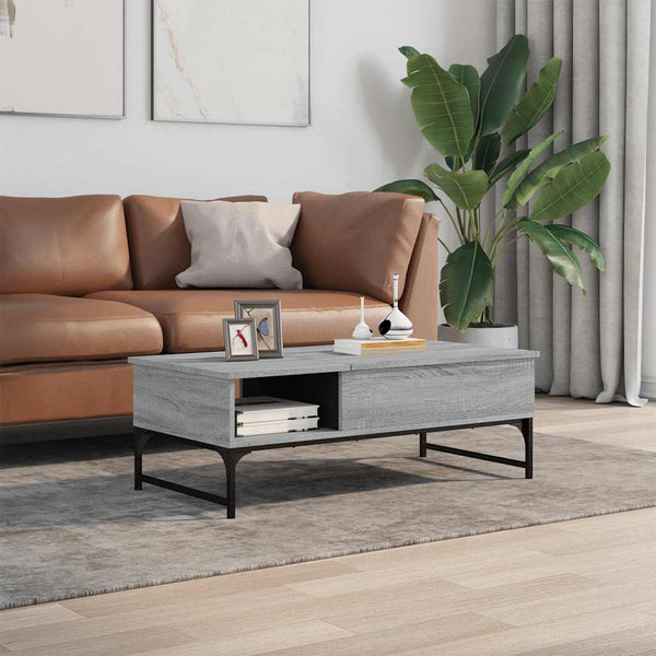 Sohvapöytä 100X50X35 Cm Tekninen Puu Ja Metalli