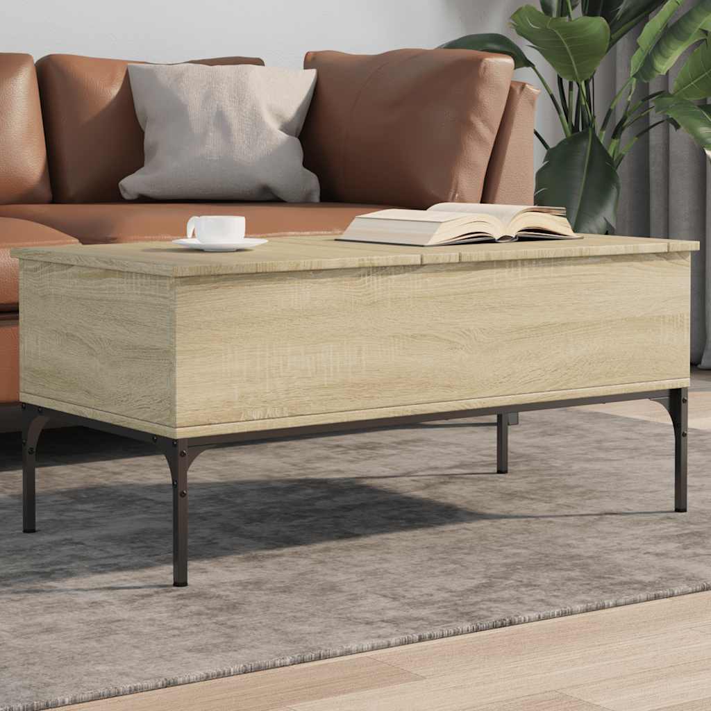 Sohvapöytä 100X50X45 Cm Tekninen Puu Ja Metalli