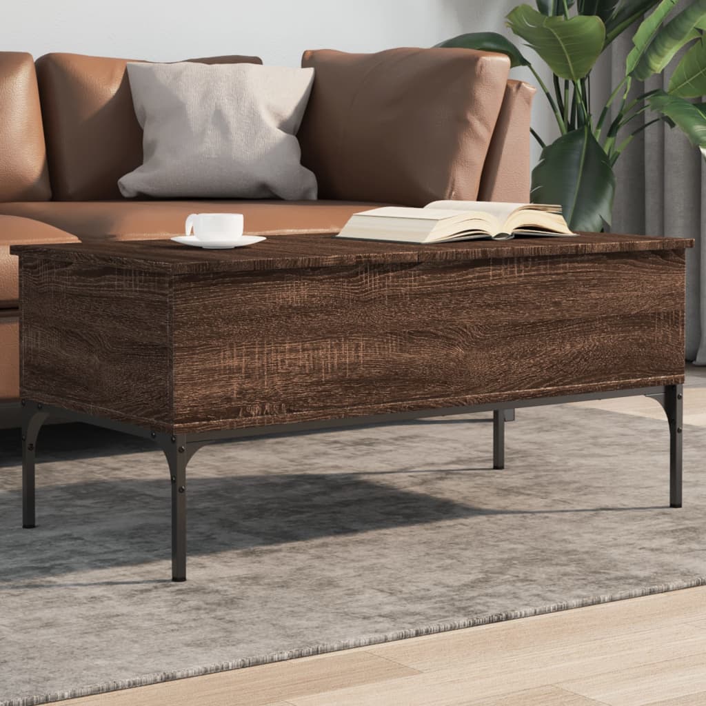Sohvapöytä 100X50X45 Cm Tekninen Puu Ja Metalli