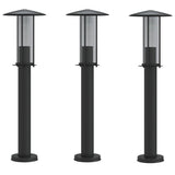 Pylväsvalaisimet 3 Kpl Ruostumaton Teräs 60 Cm