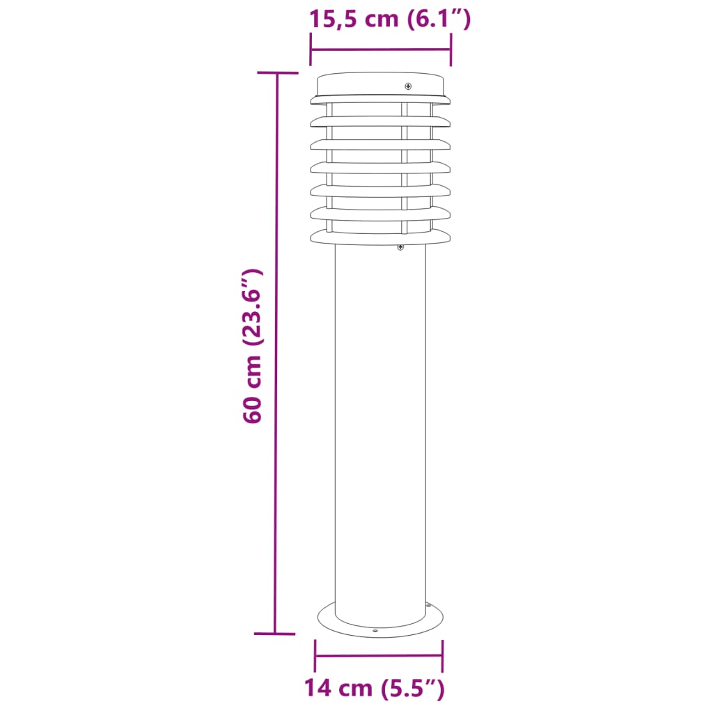 Pylväsvalaisimet 3 Kpl 60 Cm Ruostumaton Teräs Perus