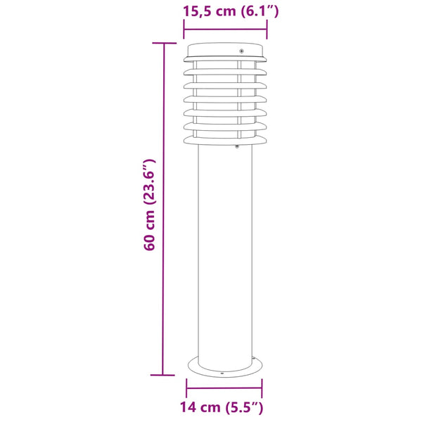 Pylväsvalaisimet 3 Kpl 60 Cm Ruostumaton Teräs Perus