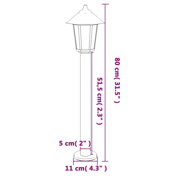 Pylväsvalaisin Ruostumaton Teräs 80 Cm
