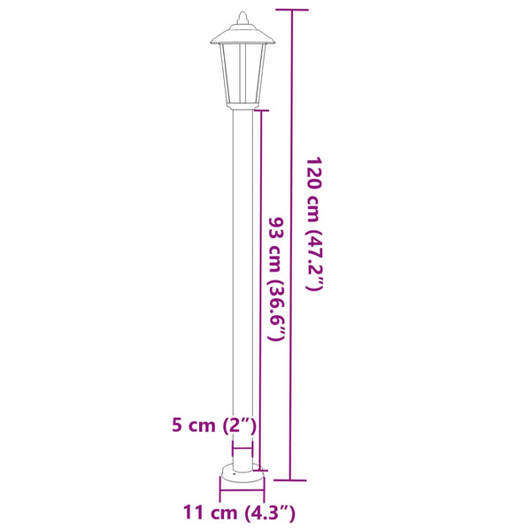 Pylväsvalaisin Ruostumaton Teräs 120 Cm