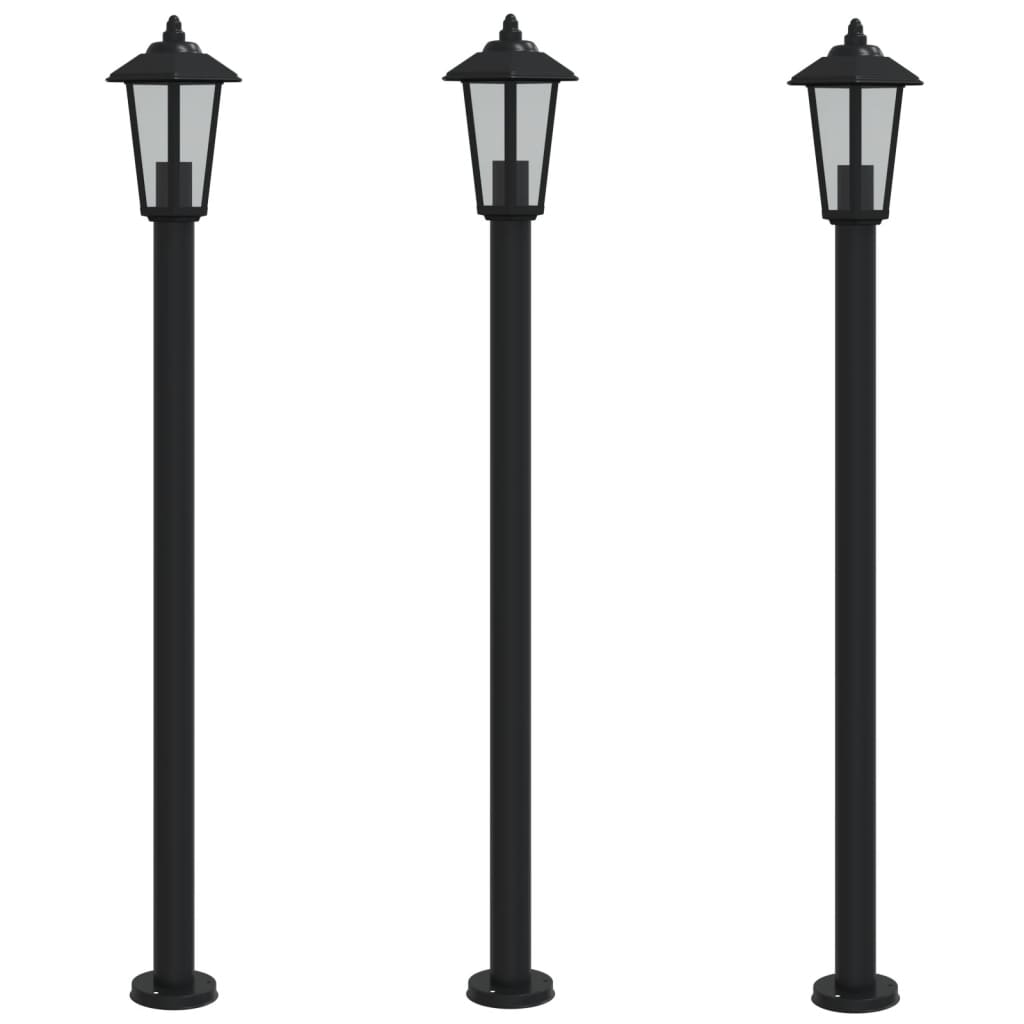 Pylväsvalaisimet 3 Kpl Ruostumaton Teräs 120 Cm