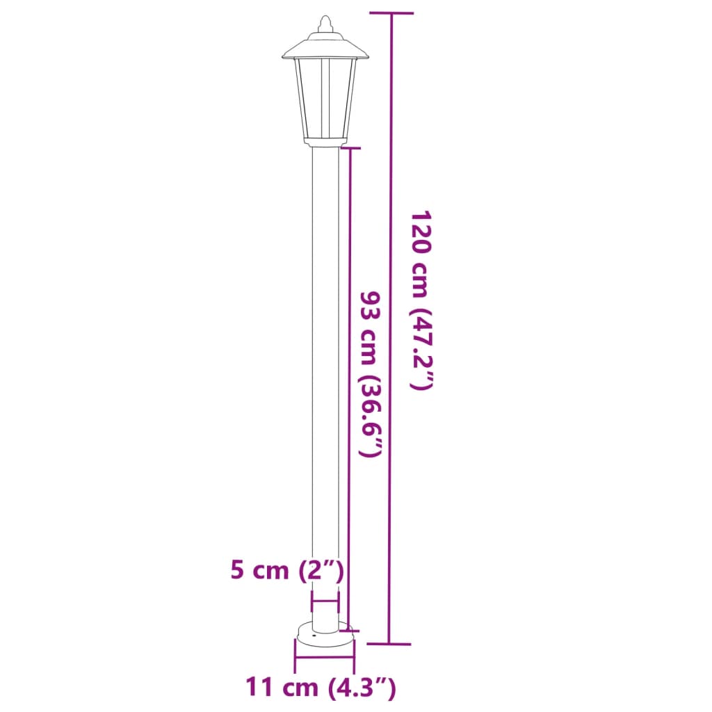 Pylväsvalaisimet 3 Kpl Ruostumaton Teräs 120 Cm