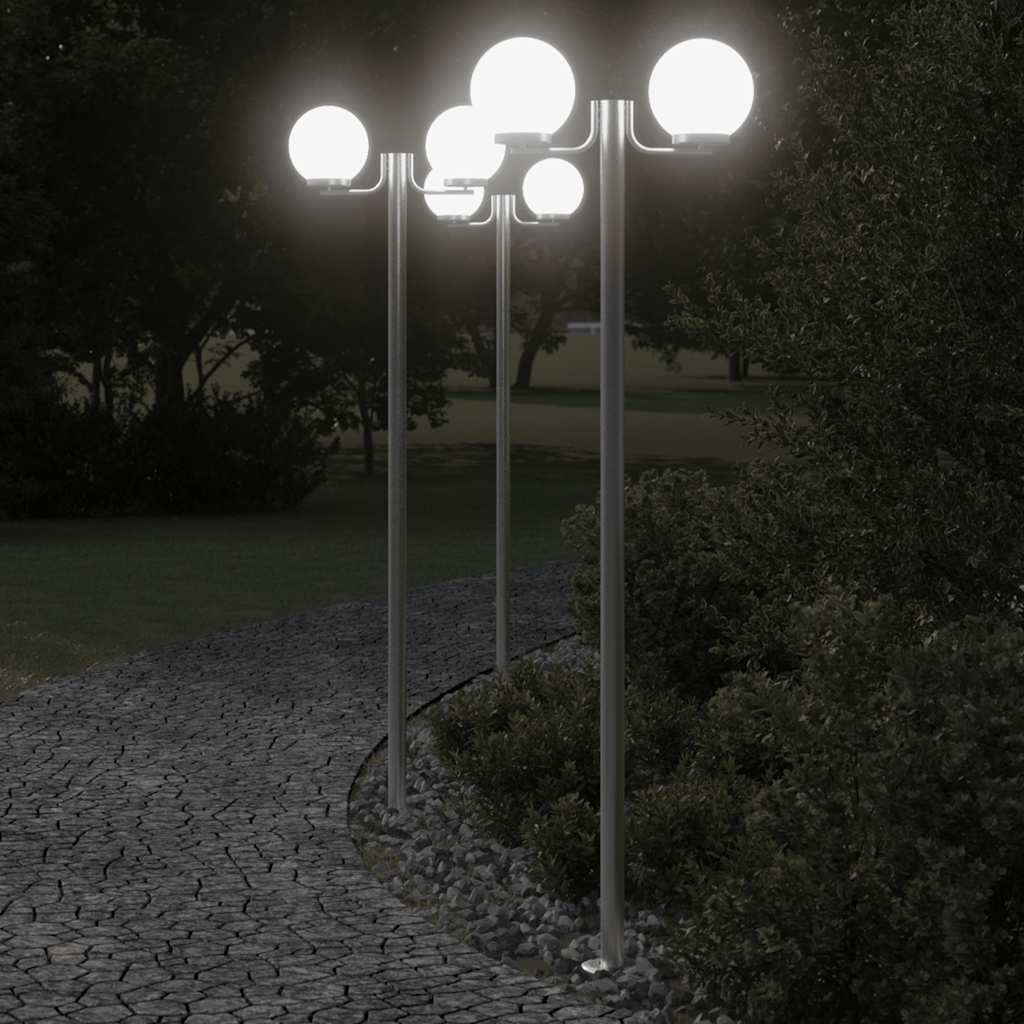 Pylväsvalaisimet 2 Kpl Hopea 215 Cm Ruostumaton Teräs