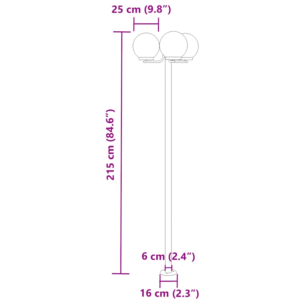 Pylväsvalaisimet 2 Kpl Hopea 215 Cm Ruostumaton Teräs