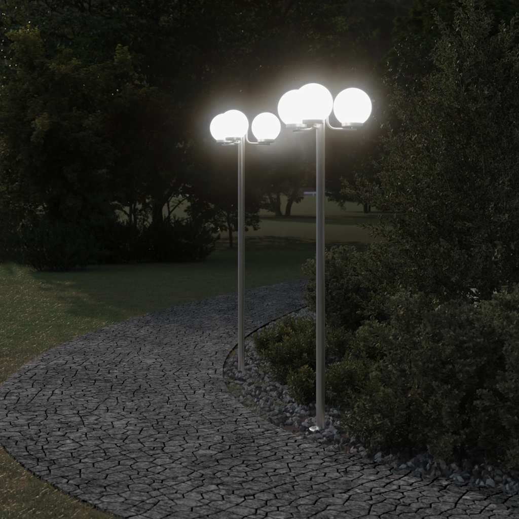 Pylväsvalaisimet 2 Kpl Hopea 215 Cm Ruostumaton Teräs