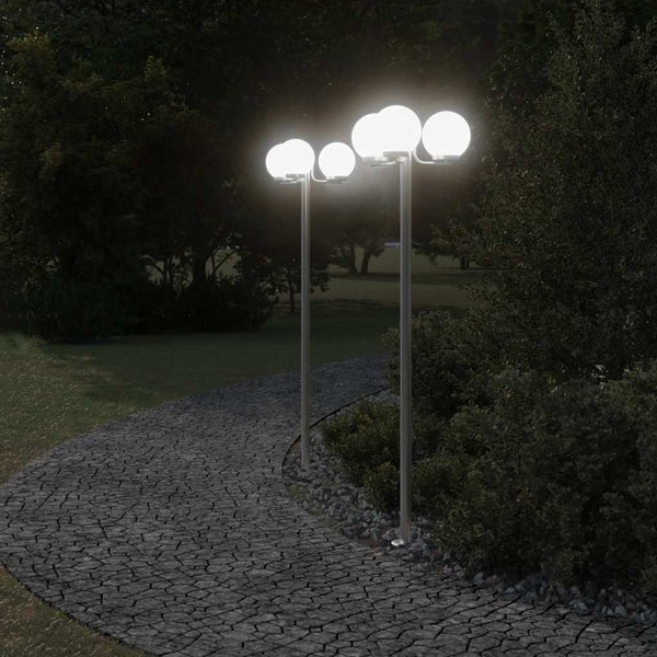Pylväsvalaisimet 2 Kpl Hopea 215 Cm Ruostumaton Teräs