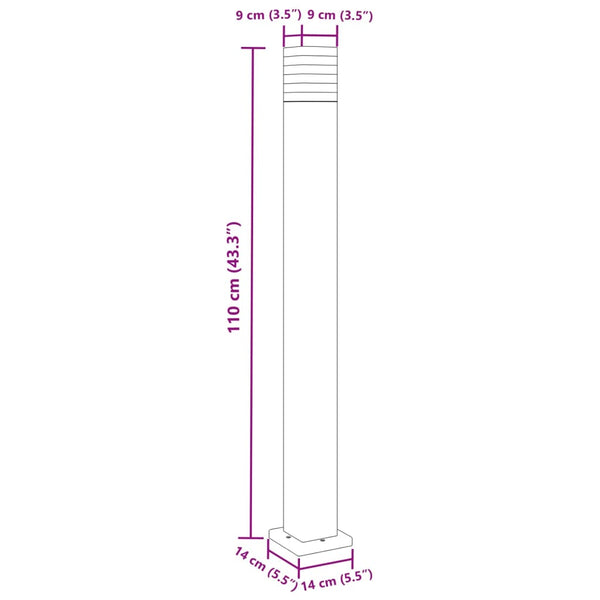 Pylväsvalaisin Musta Alumiini 110 Cm
