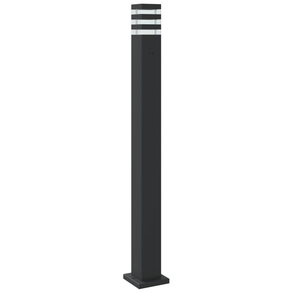 Pylväsvalaisimet Liiketunnistimella 3 Kpl Musta Alumiini 110 Cm