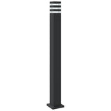 Pylväsvalaisimet Liiketunnistimella 3 Kpl Musta Alumiini 110 Cm