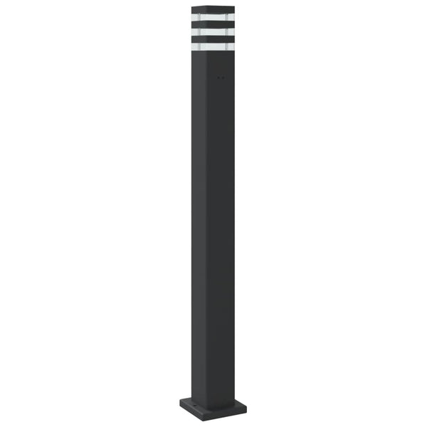 Pylväsvalaisimet Liiketunnistimella 3 Kpl Musta Alumiini 110 Cm