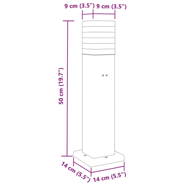 Pylväsvalaisin Pistorasialla Musta Alumiini 50 Cm