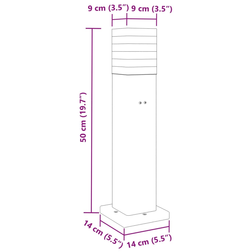 Pylväsvalaisimet Pistorasialla 3 Kpl Musta Alumiini 50 Cm