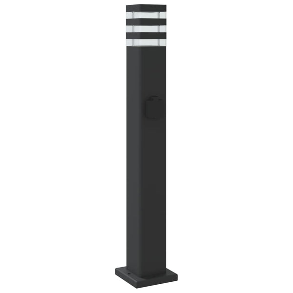 Pylväsvalaisin Pistorasialla Musta Alumiini 80 Cm