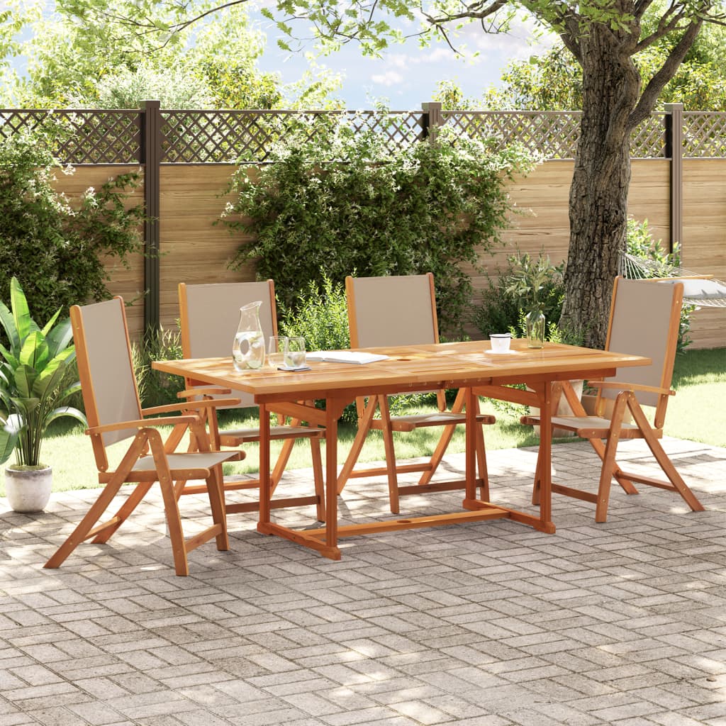 Taitettavat Puutarhatuolit 2 Kpl Akaasiapuu Ja Textilene