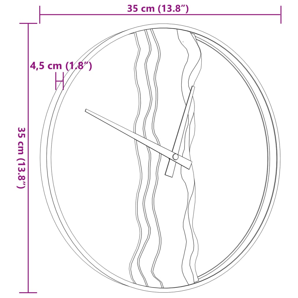 Seinäkello Ø35 Cm Rauta Ja Tammi