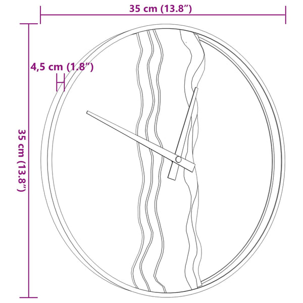 Seinäkello Ø35 Cm Rauta Ja Tammi