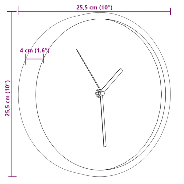 Seinäkello Ø25,5 Cm Polystyreeni Ja Lasi