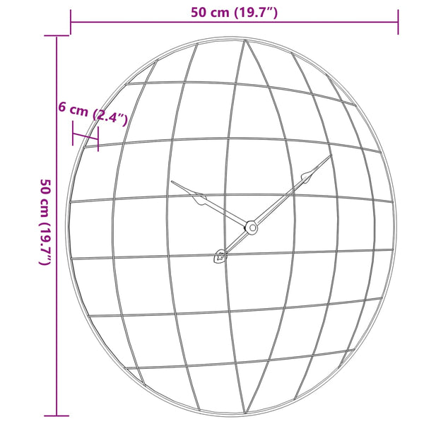 Seinäkello Keltainen Ja Musta Ø50 Cm Tekninen Puu
