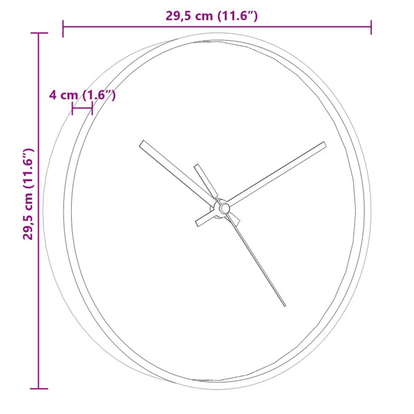 Seinäkello Kulta Ja Ø29,5 Cm Polystyreeni Ja Lasi