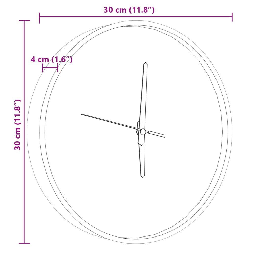 Seinäkello Valaistut Numerot Ja Viisarit Sininen Ø30 Cm