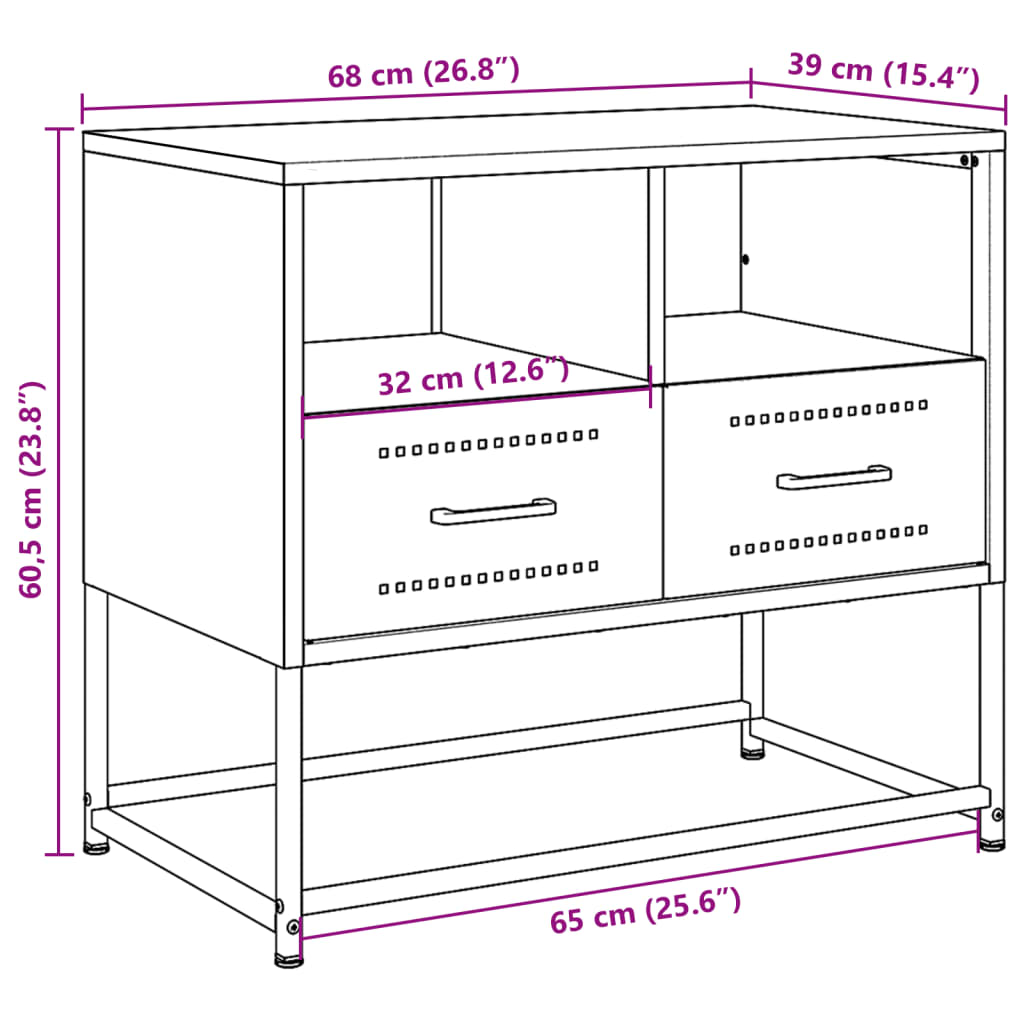 Tv-Taso 68X39X60,5 Cm Teräs