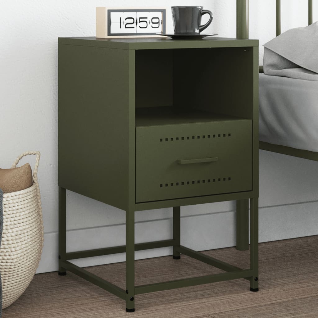 Yöpöydät 2 Kpl Oliivin 36X39X60,5 Cm Teräs