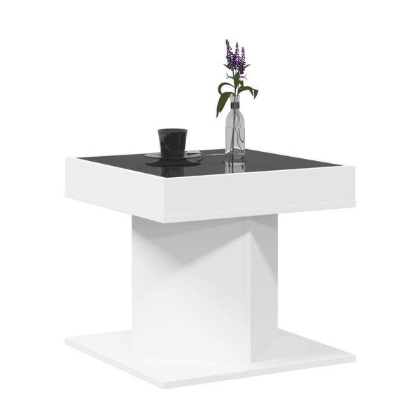 Sohvapöytä Led-Valoilla 50X50X45 Cm Tekninen Puu