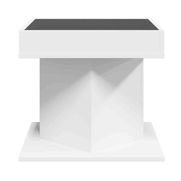 Sohvapöytä Led-Valoilla 50X50X45 Cm Tekninen Puu