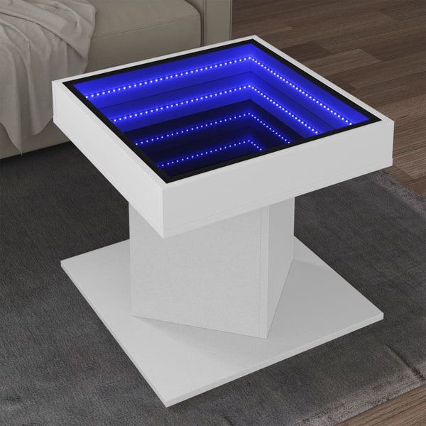 Sohvapöytä Led-Valoilla 50X50X45 Cm Tekninen Puu