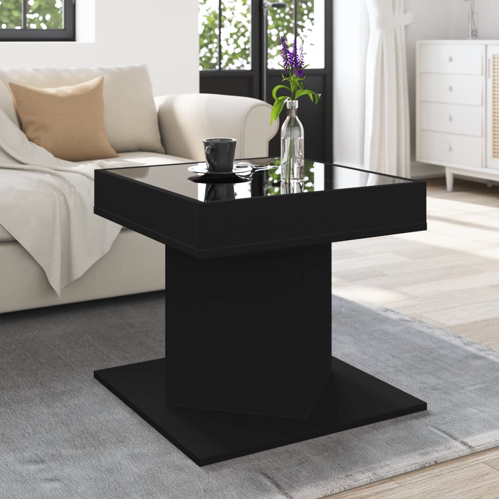 Sohvapöytä Led-Valoilla 50X50X45 Cm Tekninen Puu