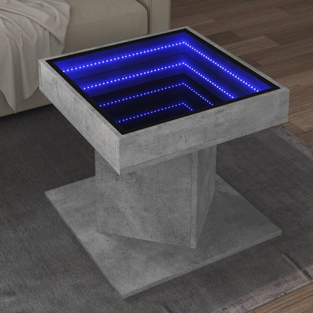 Sohvapöytä Led-Valoilla 50X50X45 Cm Tekninen Puu