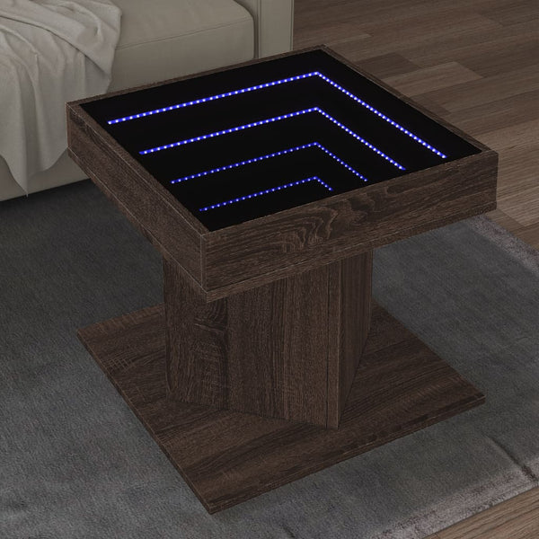 Sohvapöytä Led-Valoilla 50X50X45 Cm Tekninen Puu